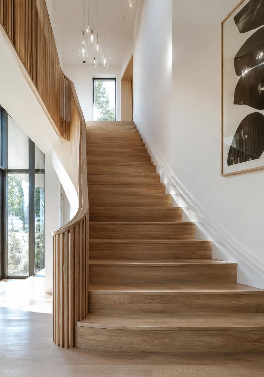 White oak staircase